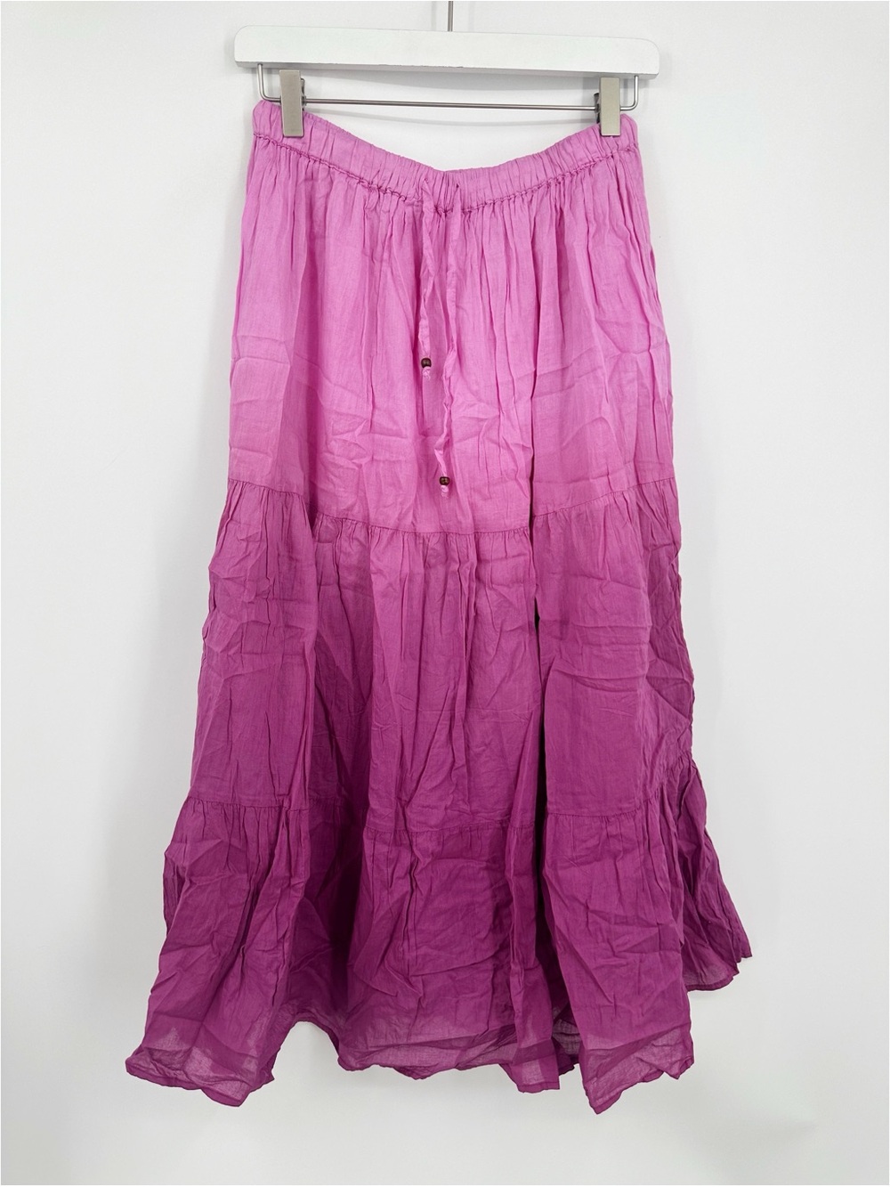 Vintage Y2K Pink Ombre Maxi Skirt Size Medium Boho Whimsical Fairycore